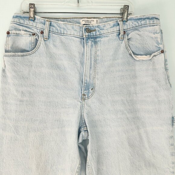 Abercrombie & Fitch The 90’s Straight Ultra High Rise Jeans Carpenter 33 16L EUC - Picture 4 of 16